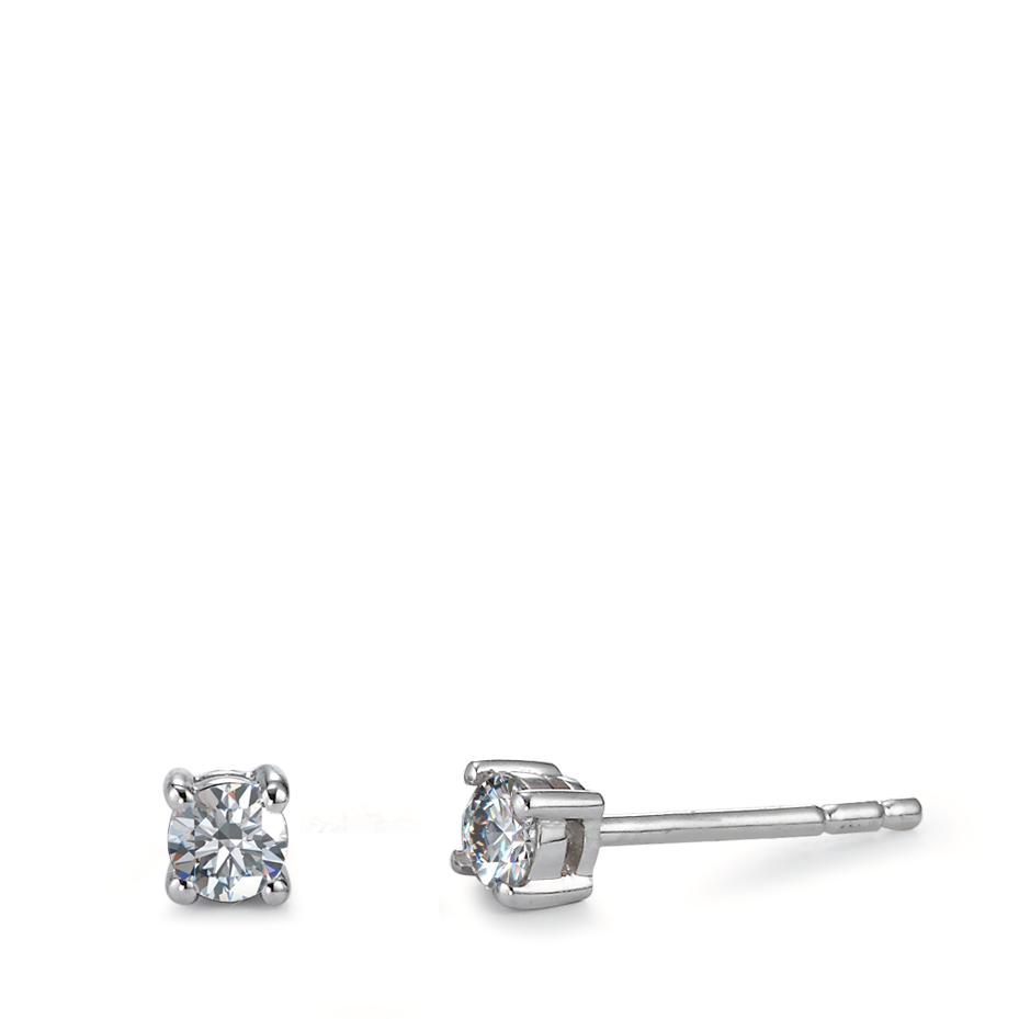 Clous d'oreilles Or blanc 18K Diamant 0.15 ct, 2 Pierres, w-si Ø3 mm-563050