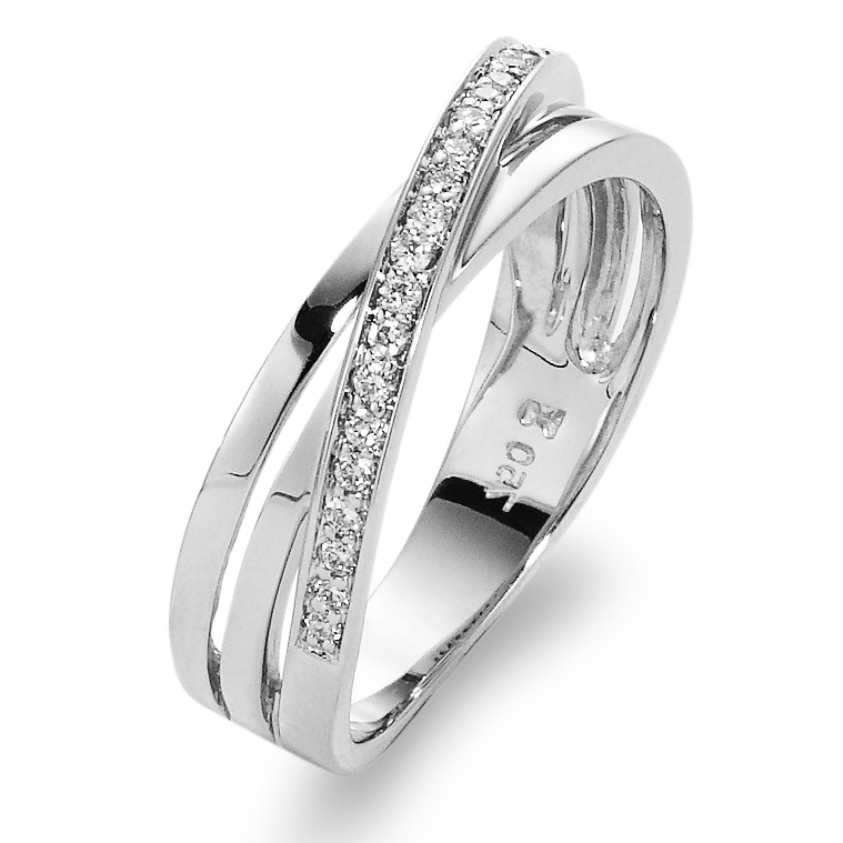 Bague Or blanc 18K Diamant 0.12 ct, 25 Pierres, w-si-563074