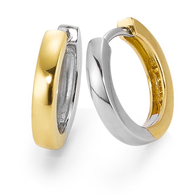 Créoles à charnières Or jaune 18K, Or blanc 18K-563123