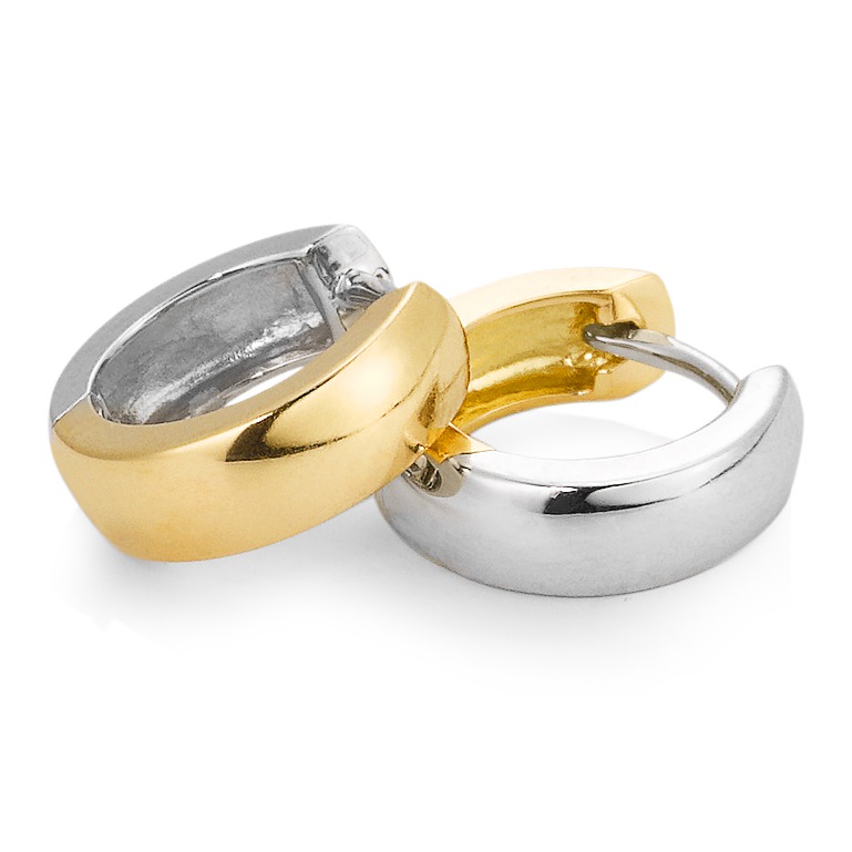 Créoles à charnières Or jaune 18K, Or blanc 18K-563124