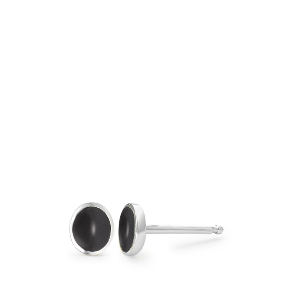 Clous d'oreilles Argent Onyx noir-563181