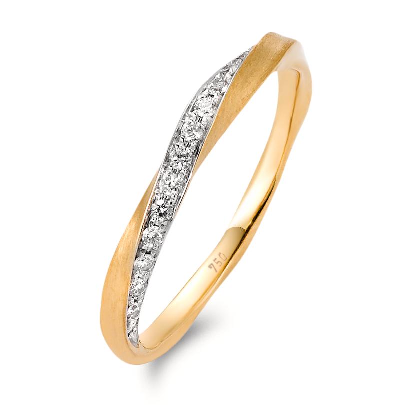 Bague Or jaune 18K Diamant 0.157 ct, 16 Pierres, w-si-563324