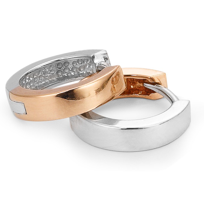 Créoles à charnières Or rouge 18K, Or blanc 18K-563345