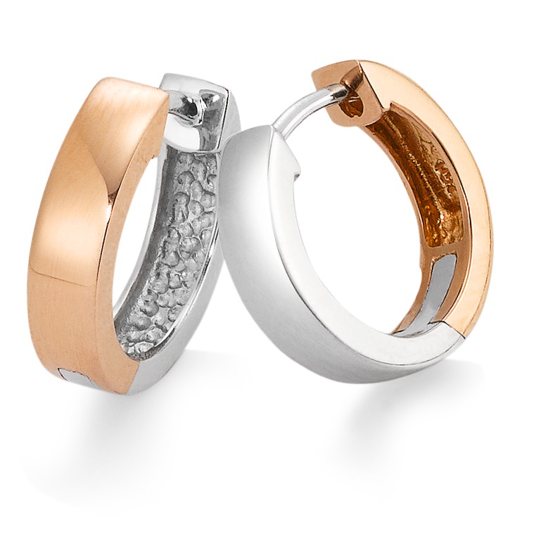 Créoles à charnières Or rouge 18K, Or blanc 18K-563346