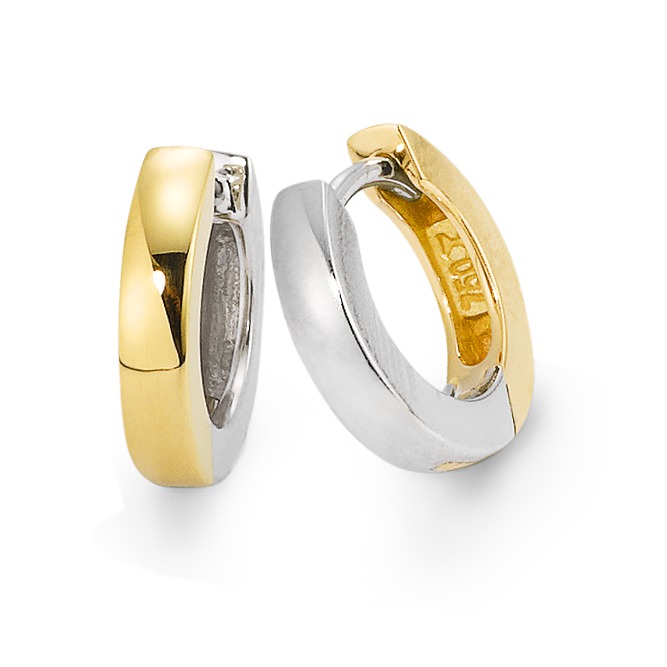 Créoles à charnières Or jaune 18K, Or blanc 18K-563347