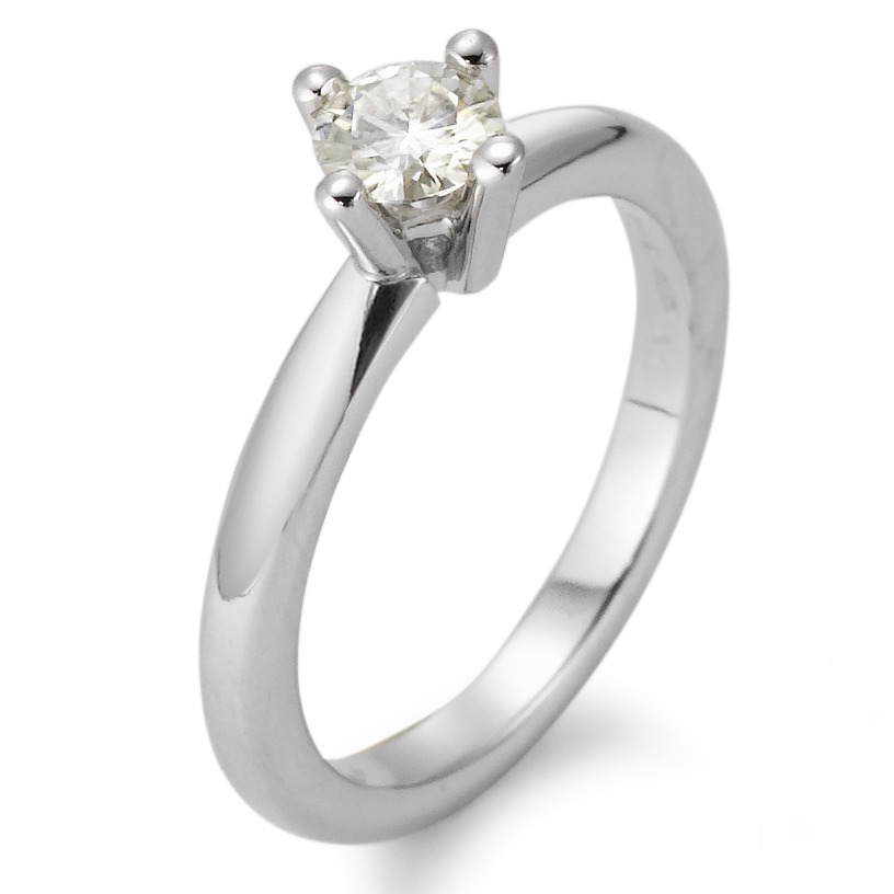 Bague Or blanc 18K Moissanite Ø5 mm-563478