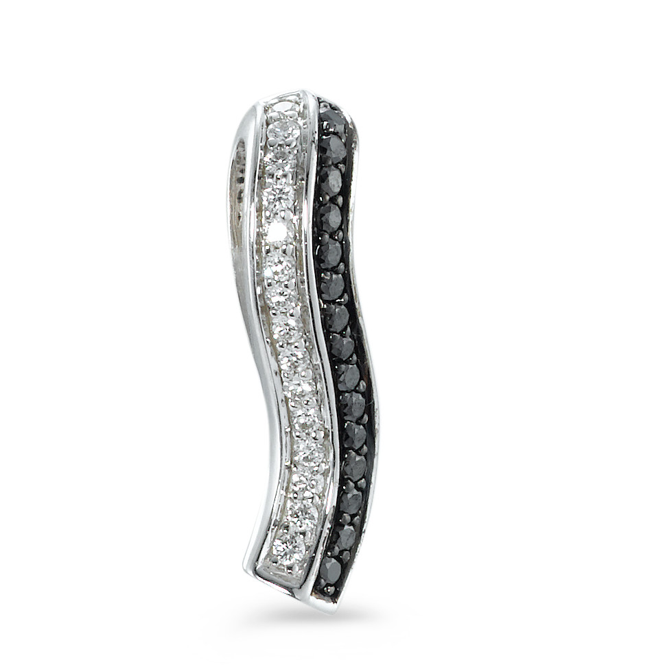 Pendentif Or blanc 18K Diamant noir, 0.165 ct, 30 Pierres, w-si-563614