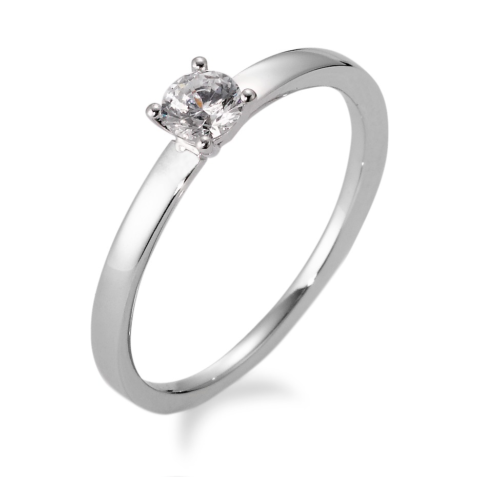 Bague solitaire Argent Rhodié-563969