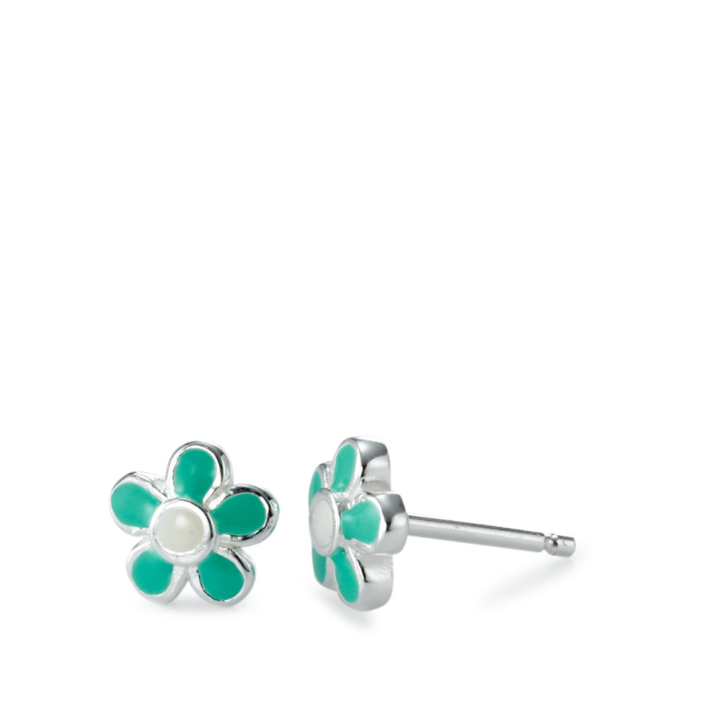 Clous d'oreilles Argent Rhodié Fleur Ø8 mm-564119