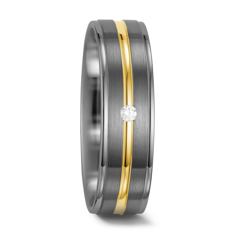 Partnerring 500 Palladium, 585/14 K Gelbgold Diamant weiss, 0.025 ct, w-si-564159