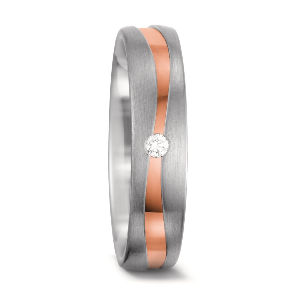 Partnerring 750/18 K Weissgold, 750/18 K Rotgold Diamant weiss, 0.03 ct, tw-vsi-564224