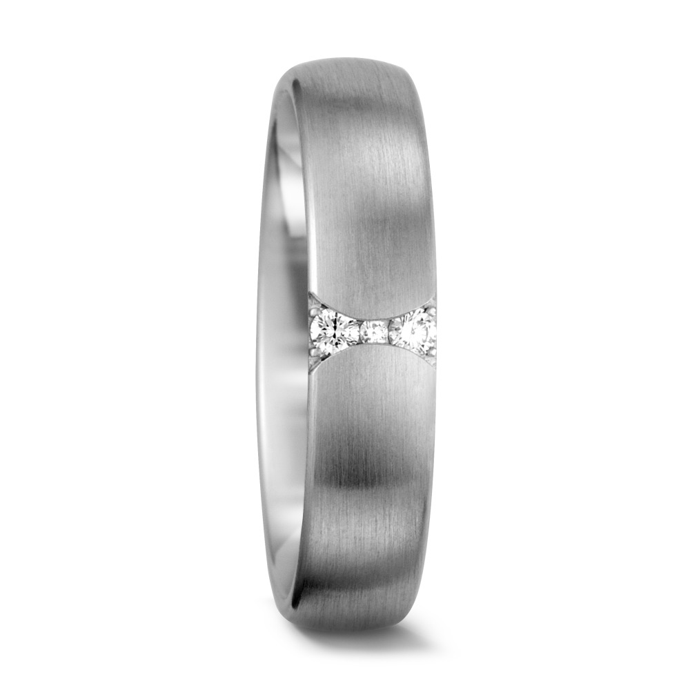 Alliance Or blanc 18K Diamant blanc, 0.055 ct, 3 Pierres, tw-vsi-564241
