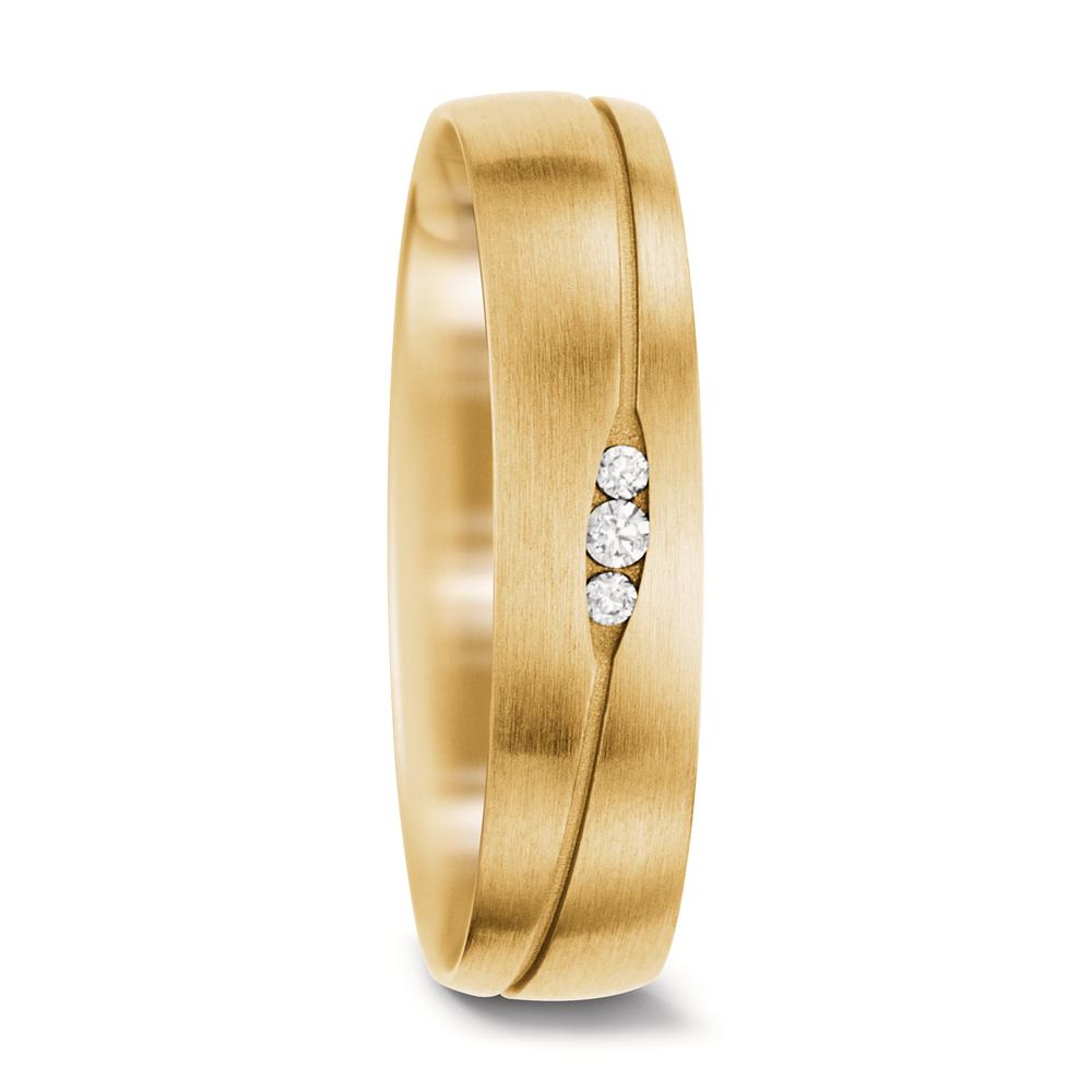 Alliance Or jaune 18K Diamant blanc, 0.031 ct, 3 Pierres, w-si-564374