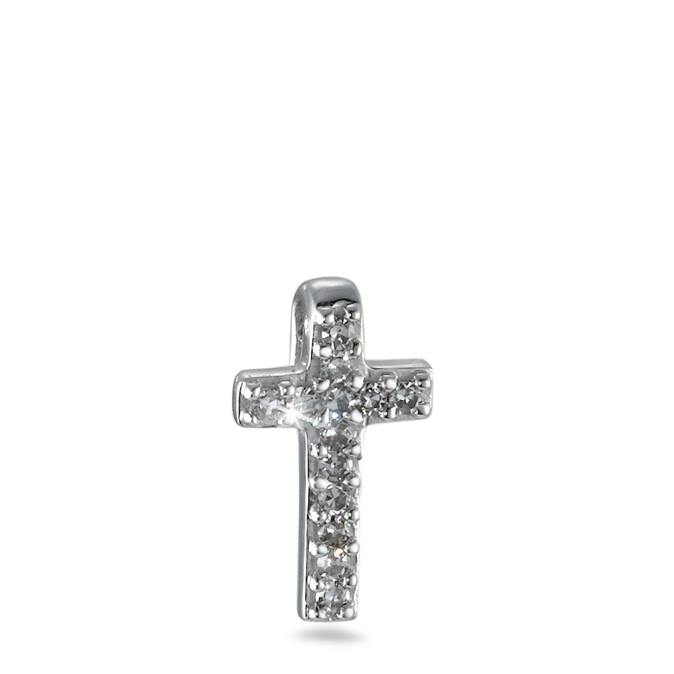 Pendentif Or blanc 18K Diamant 0.05 ct, 13 Pierres, p1 Croix-564991