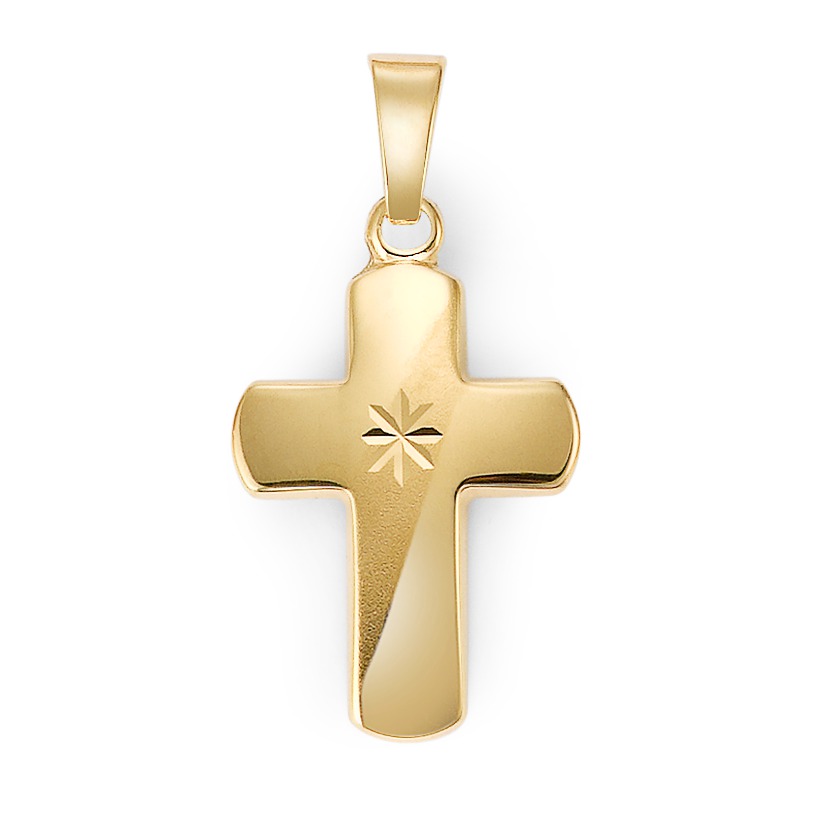 Pendentif Or jaune 18K Croix-565008