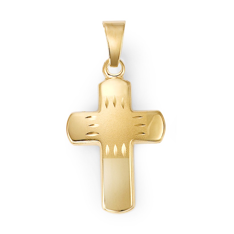 Pendentif Or jaune 18K Croix-565009