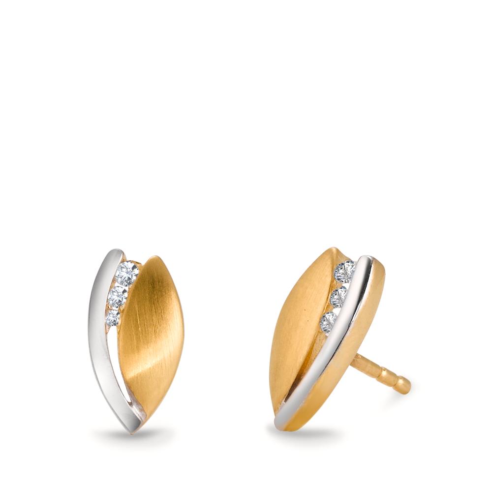 Clous d'oreilles Or jaune 18K Diamant 0.062 ct, 6 Pierres, w-si-565039