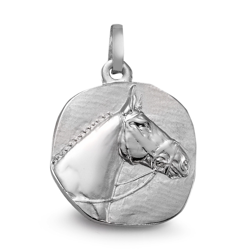 Pendentif Argent Rhodié Cheval Ø15 mm-565134
