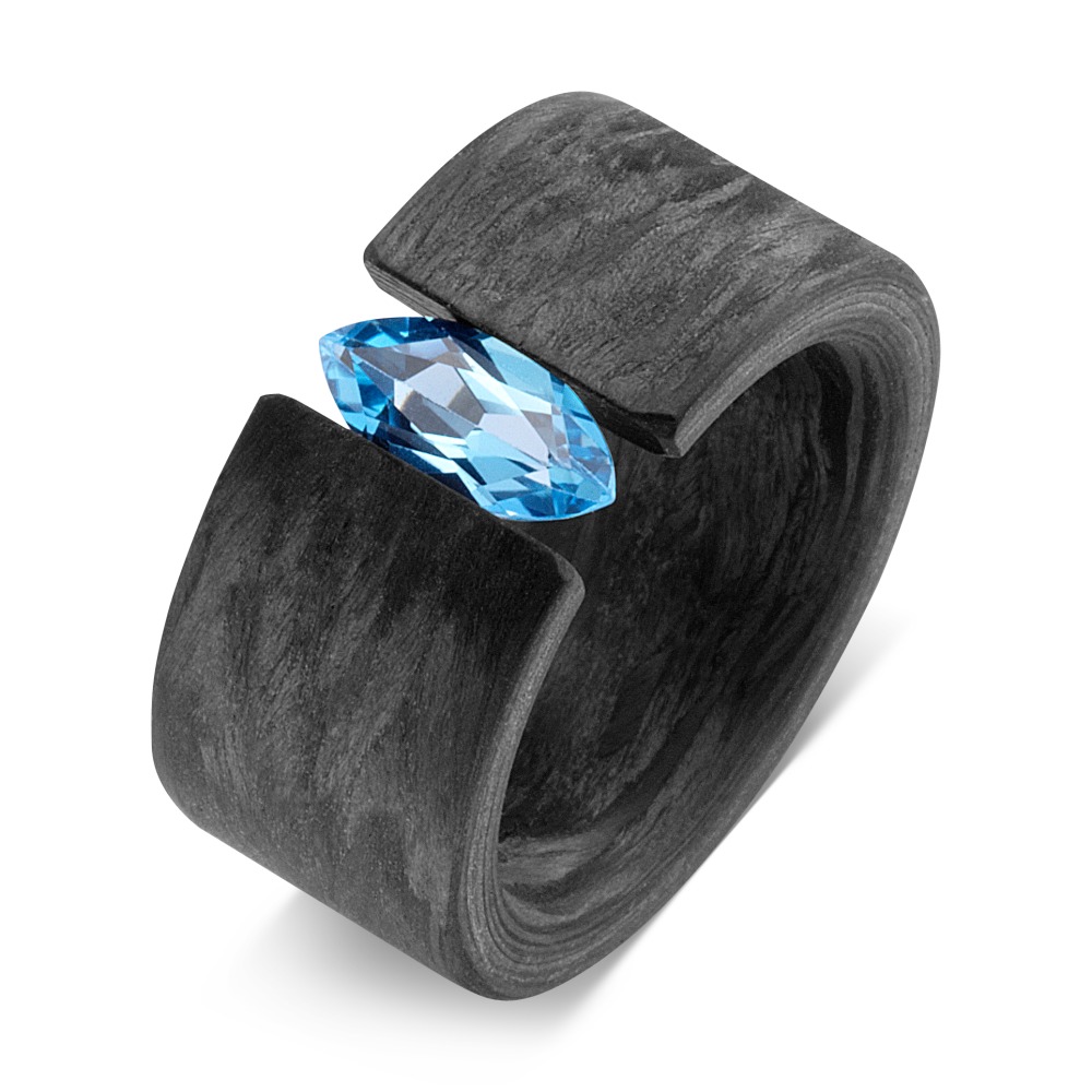 Bague Carbone Topaze bleu-565313