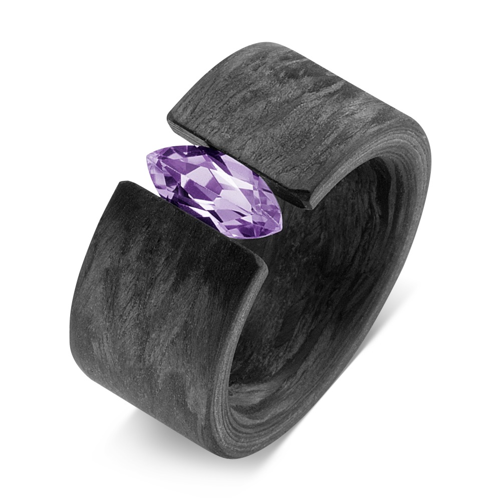 Bague Carbone Améthyste violet-565314