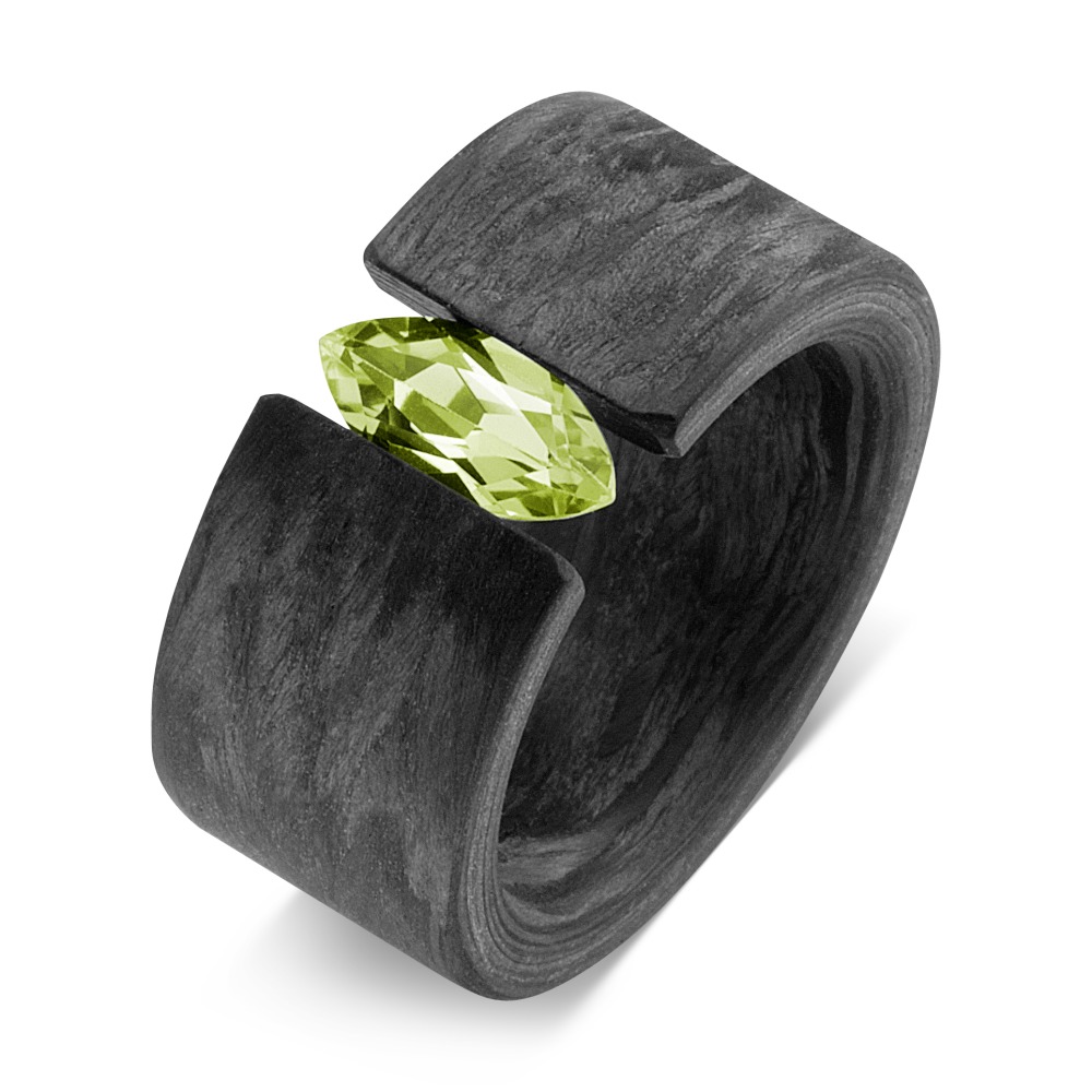 Bague Carbone Péridot vert-565316