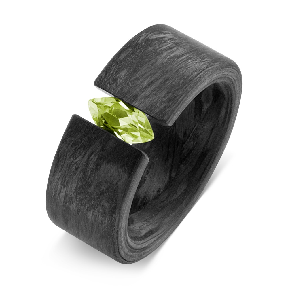 Bague Carbone Péridot vert-565324