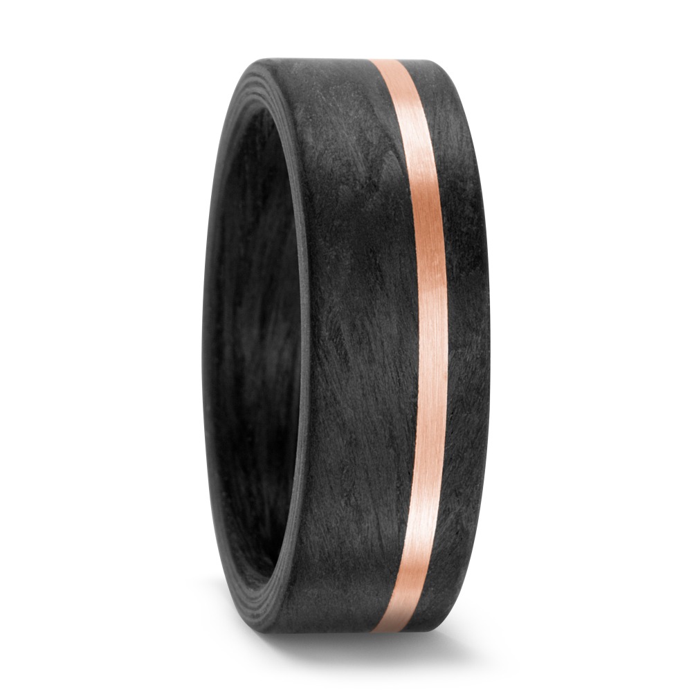 Partnerring 750/18 K Rotgold, Carbon-565349