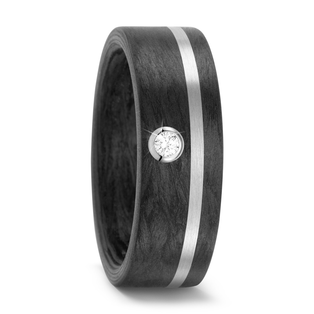 Bague Carbone, Palladium 950 Diamant blanc, 0.05 ct, w-si-565353