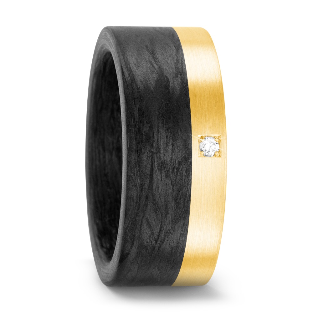 Bague Carbone, Or jaune 18K-565356