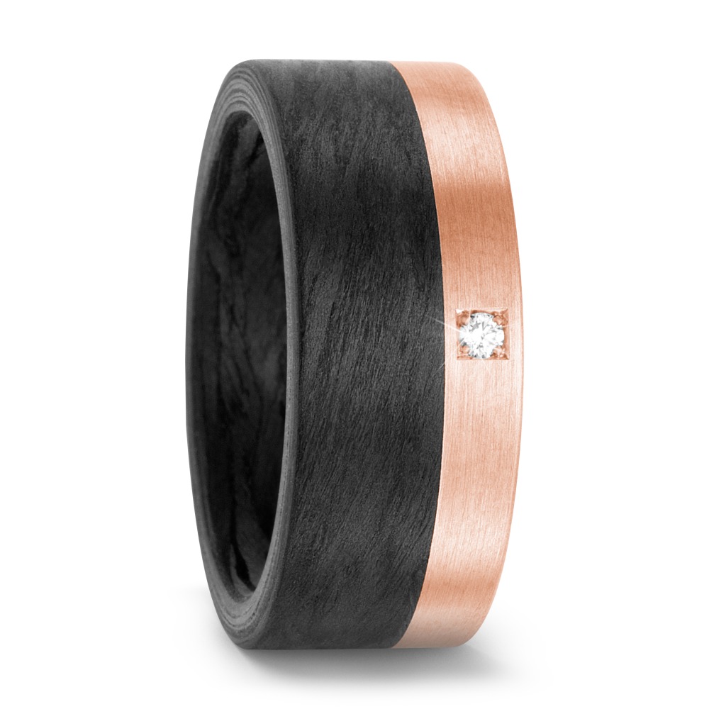 Bague Carbone, Or rouge 18K-565359