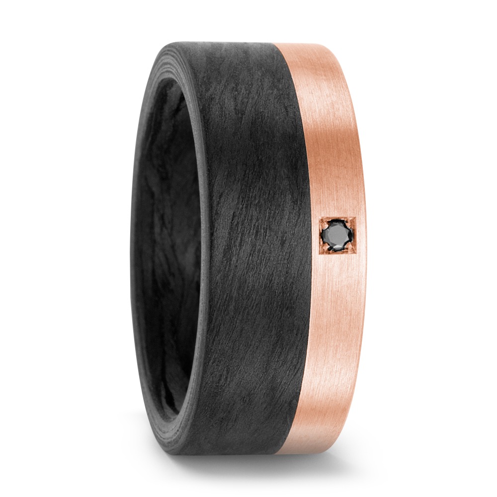 Bague Carbone, Or rouge 18K-565360