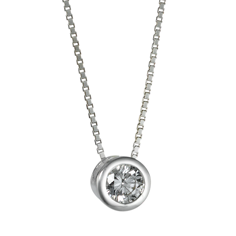 Chaînette avec pendentif Argent Zircone 38 cm Ø5 mm-565625