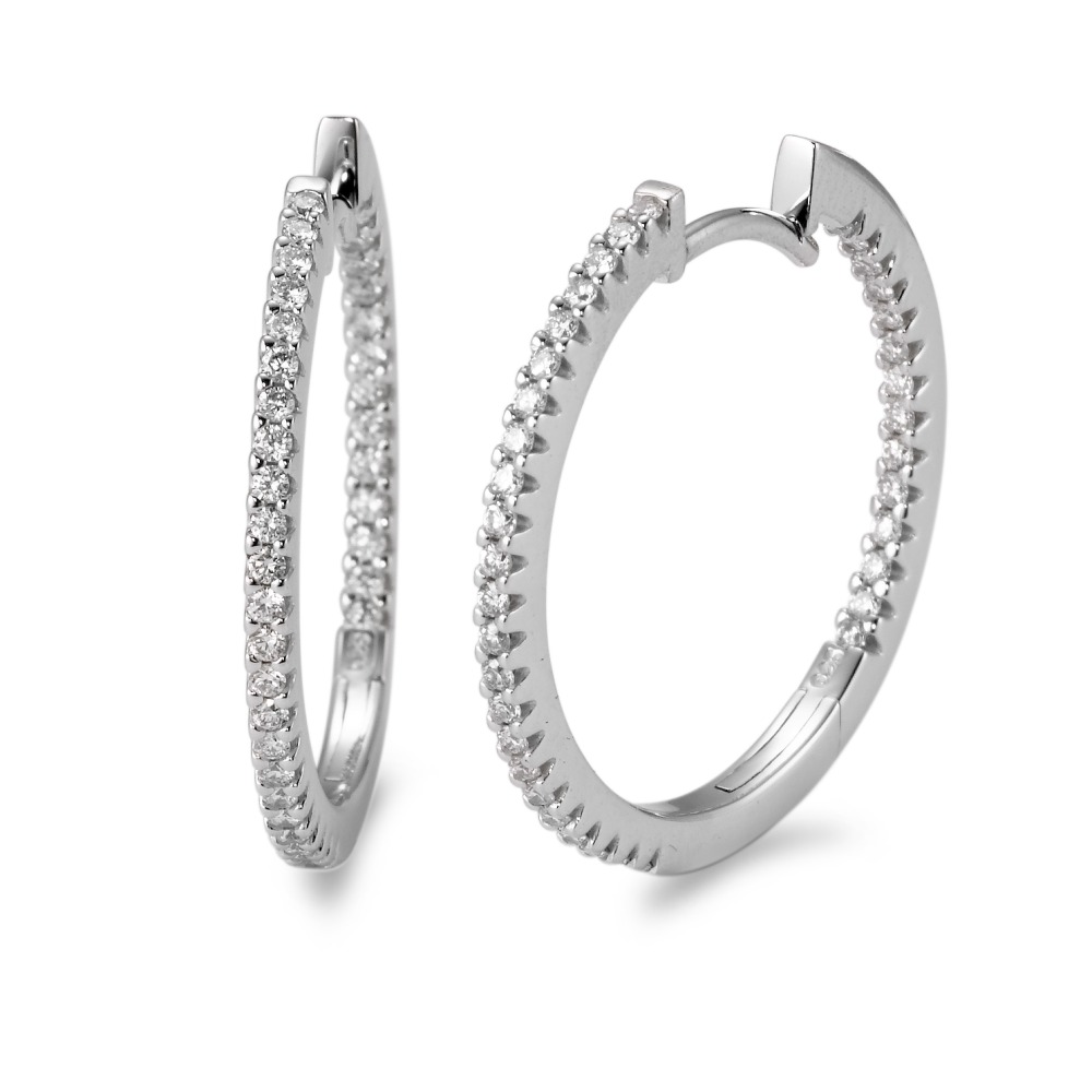 Créoles à charnières Or blanc 18K Diamant blanc, 0.50 ct, 74 Pierres, brillant, w-si-565911
