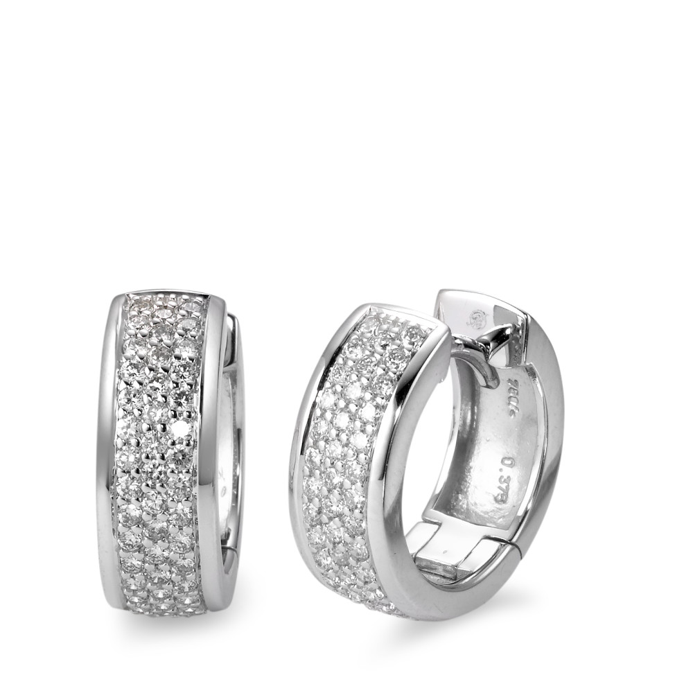 Créoles à charnières Or blanc 18K Diamant blanc, 0.75 ct, 94 Pierres, brillant, w-si-565943