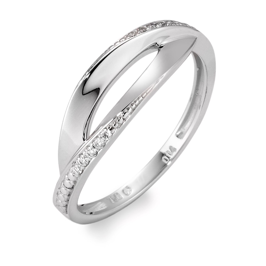 Bague Or blanc 18K Diamant blanc, 0.04 ct, 10 Pierres, brillant, w-si-565958