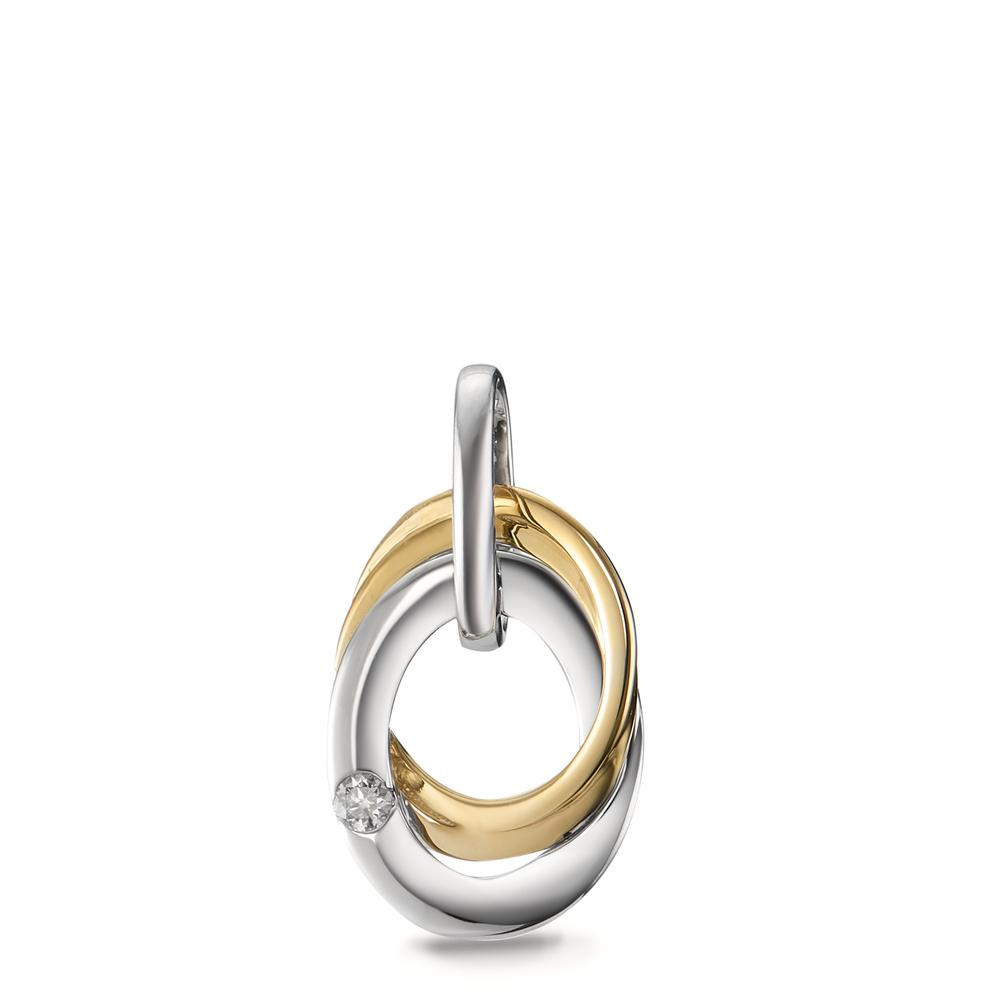 Pendentif Or jaune 18K, Or blanc 18K Diamant blanc, 0.03 ct, brillant, w-si-565969