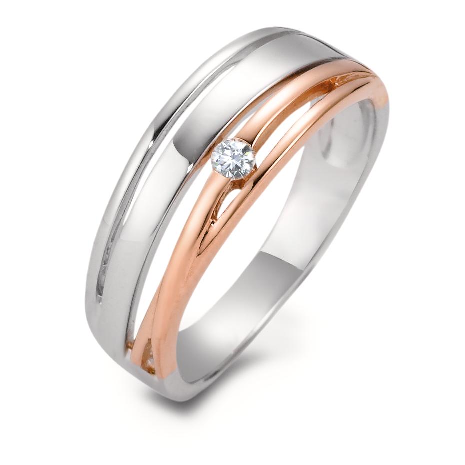Bague Or blanc 18K, Or rouge 18K Diamant blanc, 0.05 ct, brillant, w-si-565971