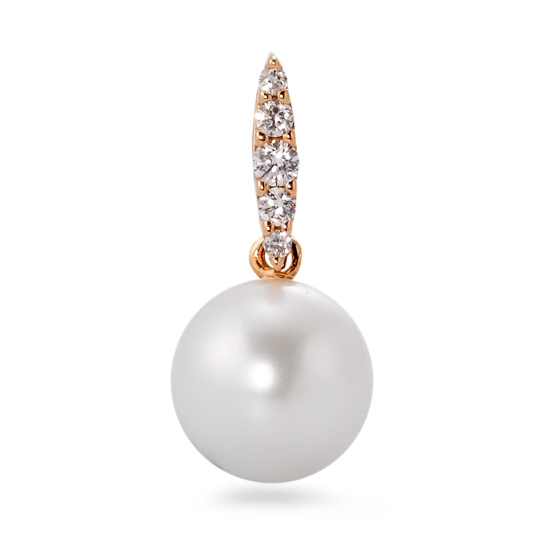 Pendentif Or rose 18K Diamant blanc, 0.065 ct, 5 Pierres, brillant, w-si-566000