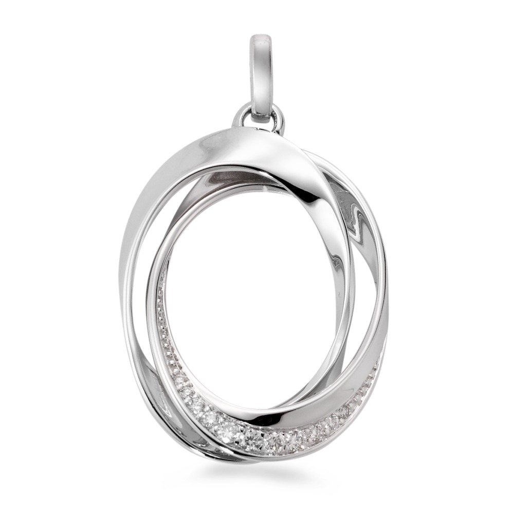 Pendentif Or blanc 18K Diamant blanc, 0.10 ct, 11 Pierres, brillant, w-si-566018