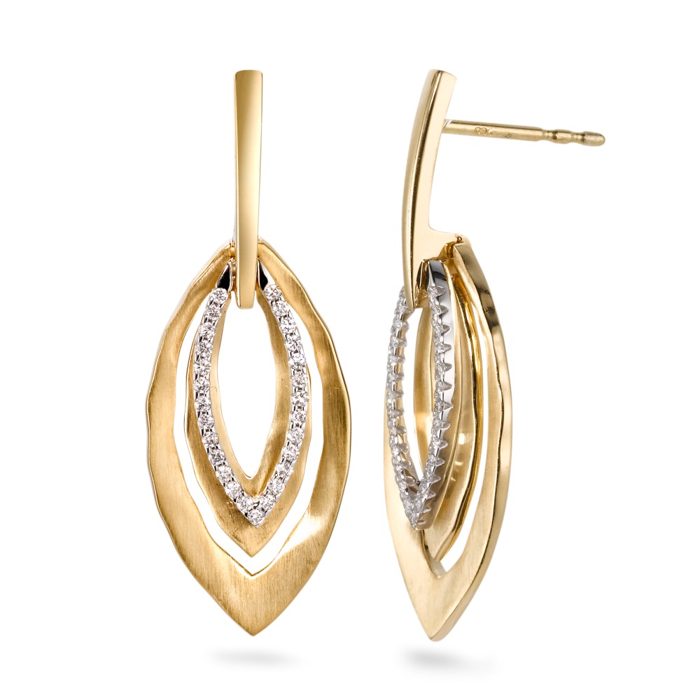 Pendant d'oreilles Or jaune 18K, Or blanc 18K Diamant blanc, 0.16 ct, 54 Pierres, brillant, w-si-566024