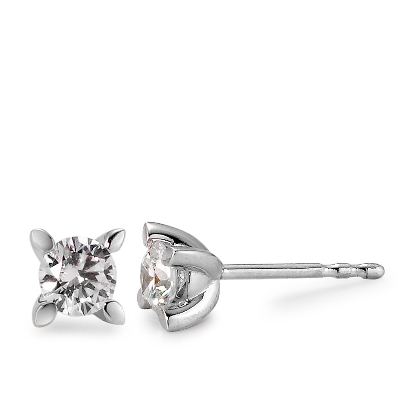 Clous d'oreilles Or blanc 18K Diamant blanc, 0.50 ct, 2 Pierres, brillant, w-si Ø5 mm-566072
