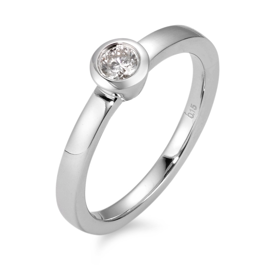 Bague Or blanc 18K Diamant blanc, 0.15 ct, brillant, w-si-566076