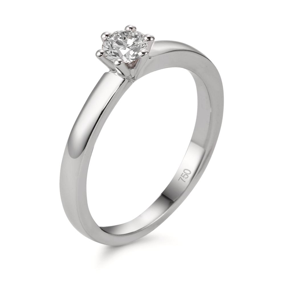 Bague solitaire Or blanc 18K Diamant blanc, 0.33 ct, brillant, w-si-566106