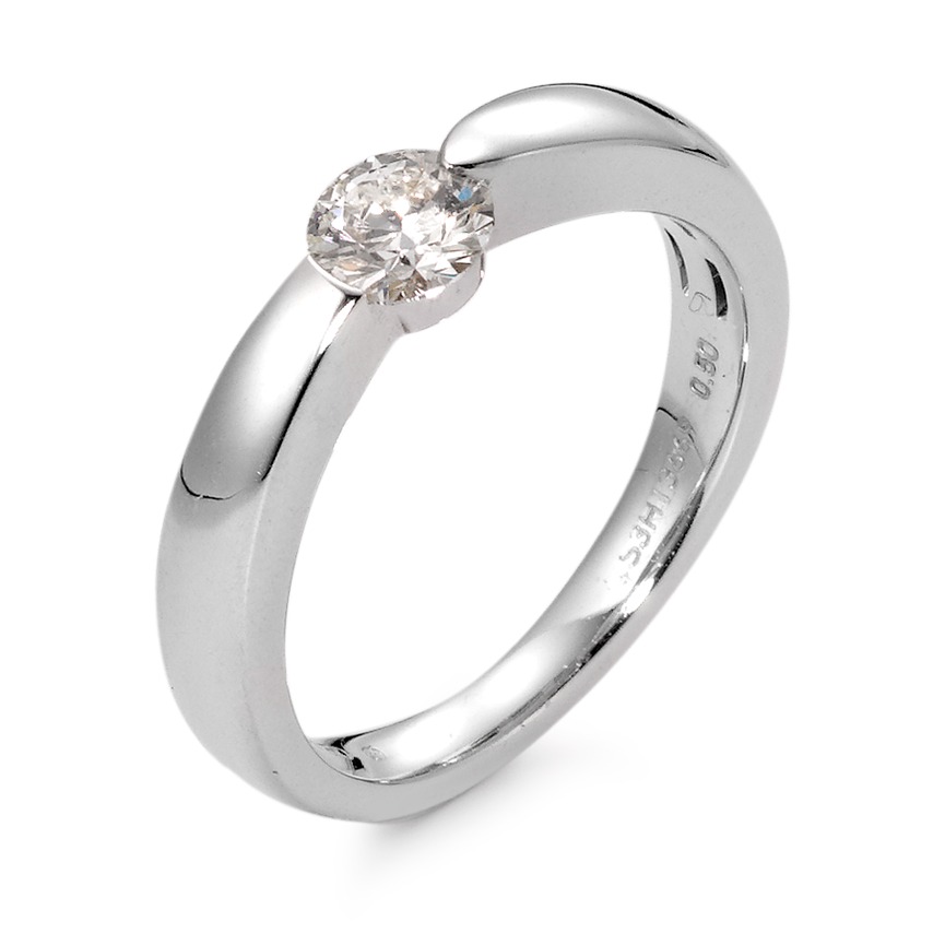 Bague solitaire Or blanc 18K Diamant blanc, 0.50 ct, brillant, si, IGI Ø5 mm-566165