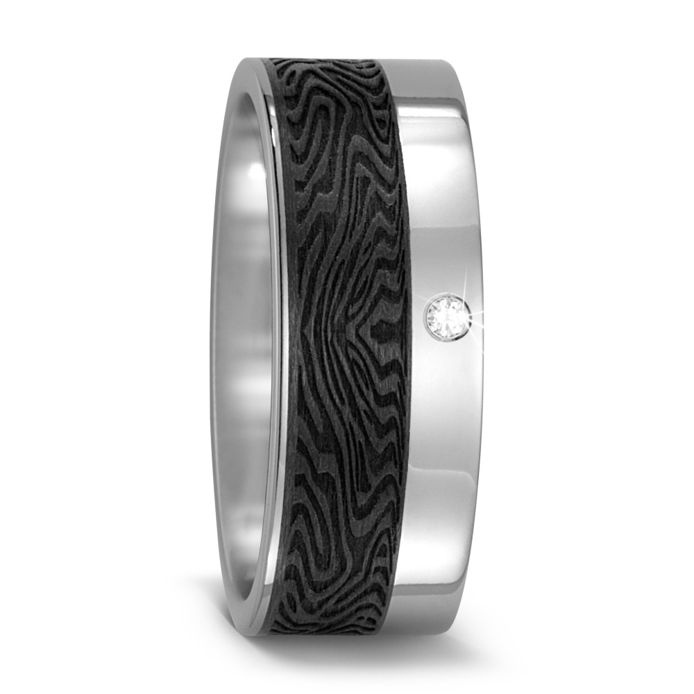 Bague Titane, Carbone Diamant 0.02 ct, w-si-567647