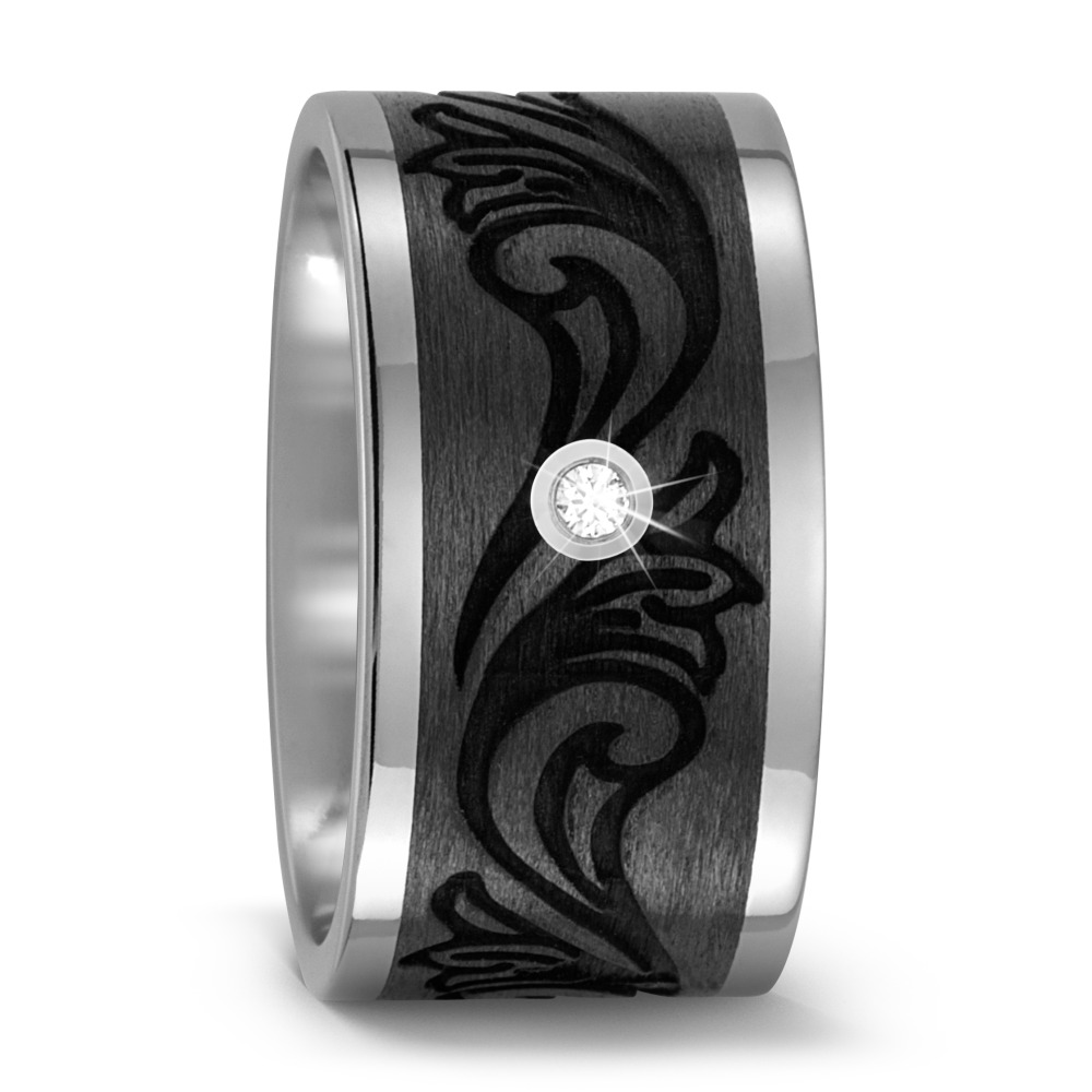 Bague Titane, Carbone Diamant 0.03 ct, w-si-567659