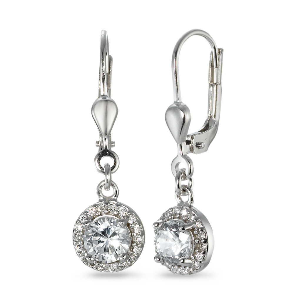 Pendant d'oreilles Argent Zircone Rhodié-567960