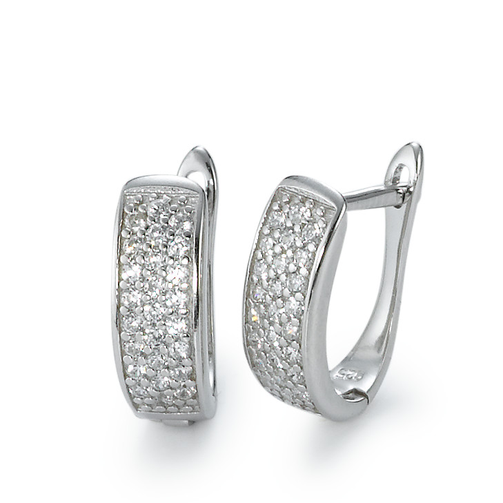 Créoles à charnières Argent Zircone Rhodié-567966