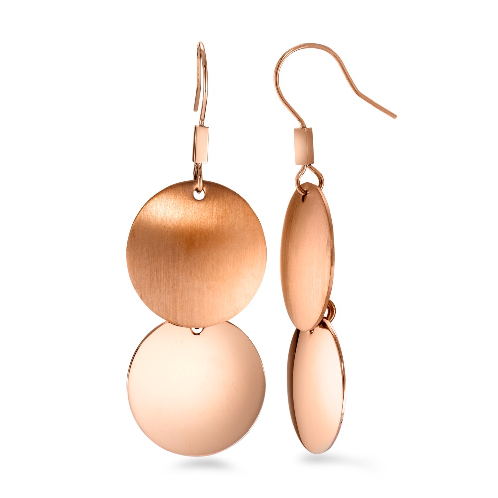 Pendant d'oreilles Acier inoxydable rosé PVD-568227
