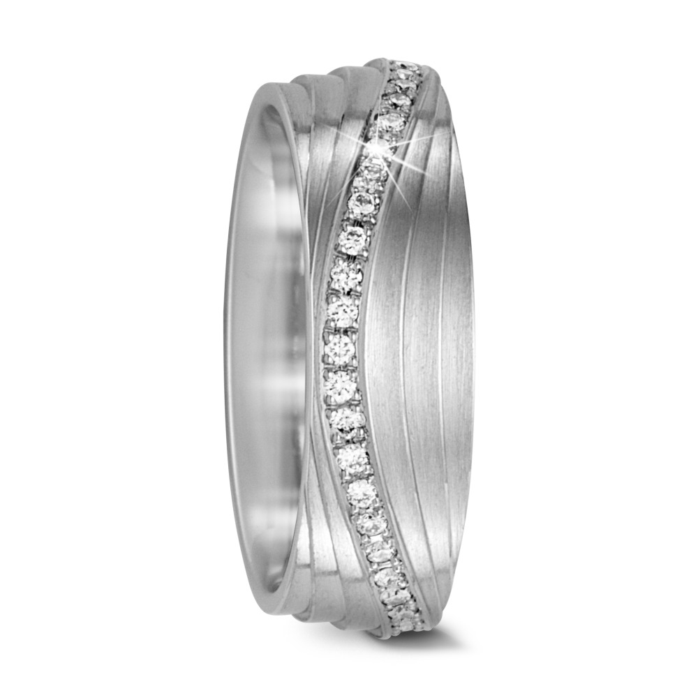 Partnerring 750/18 K Weissgold Diamant 0.255 ct, 51 Steine, tw-vsi-568388